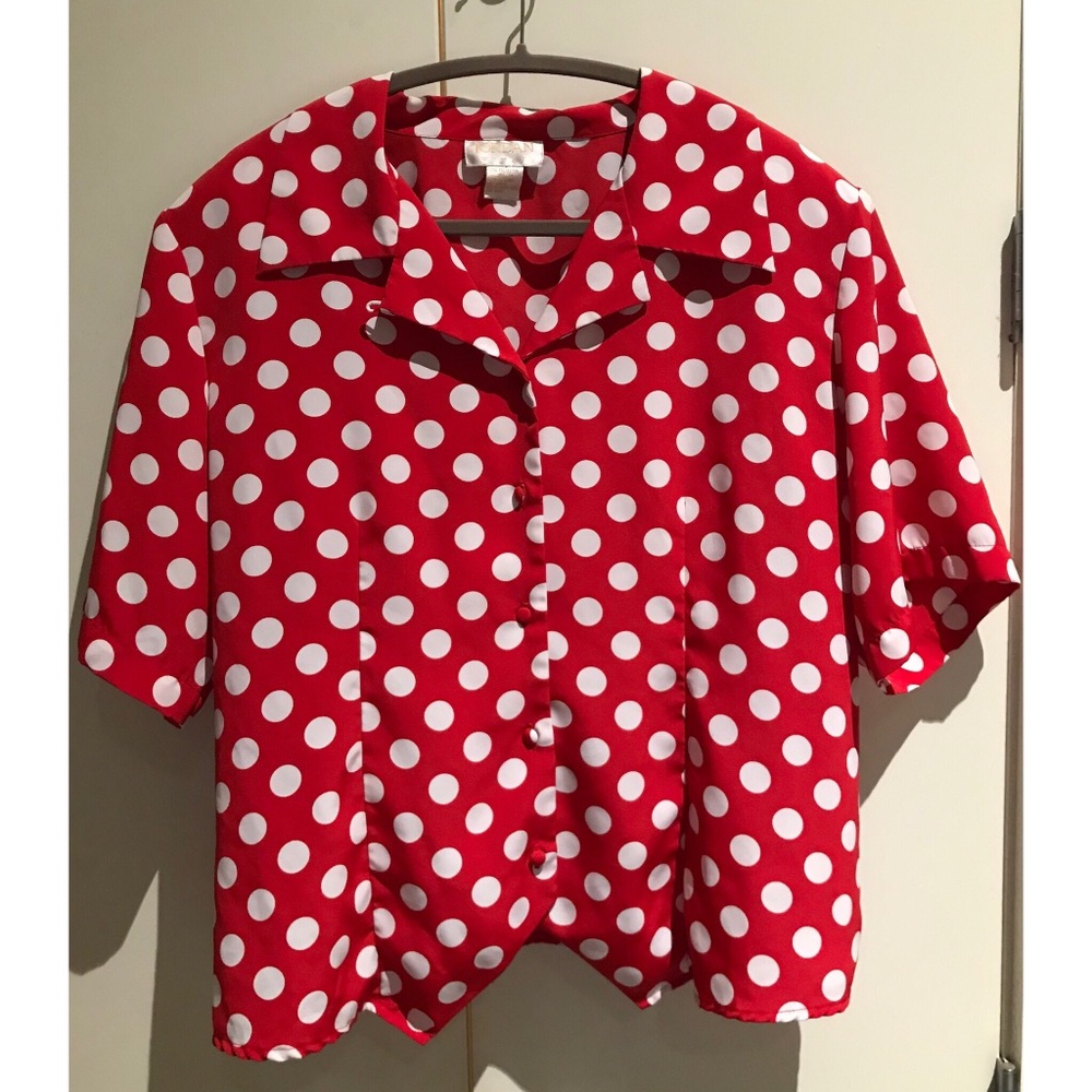 Vintage Retro Pin-up Polka Dot Blouse